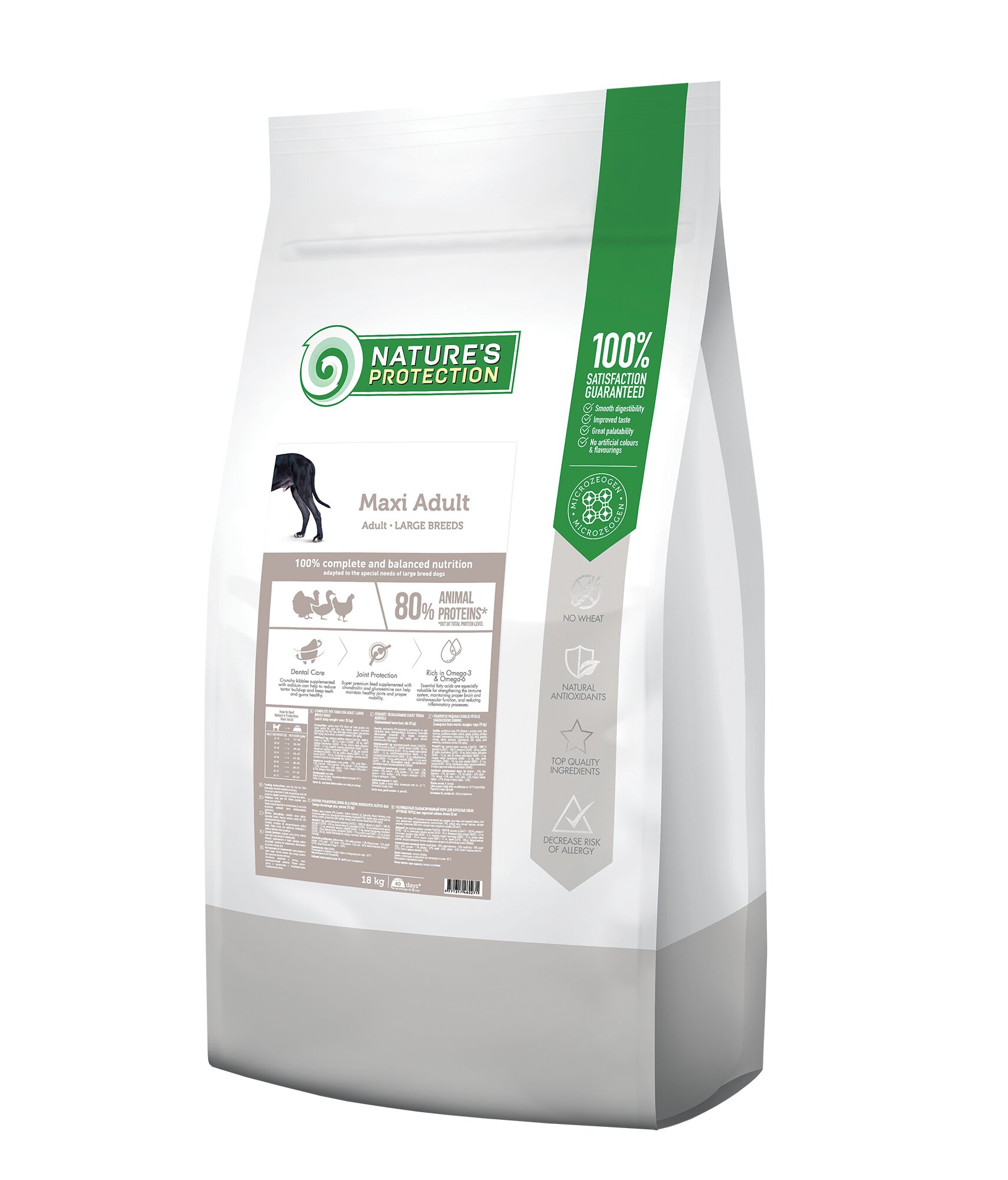 Сухий корм для дорослих собак великих порід з м'ясом птиці Nature's Protection Maxi Adult Large Breeds 18 кг, Арт. NPB46027